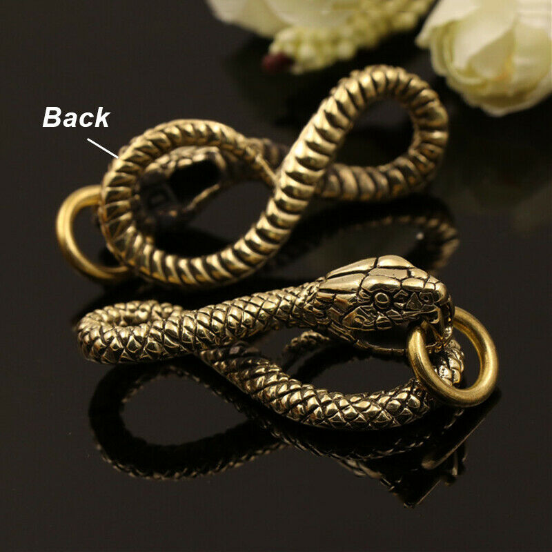 1 Piece Solid Brass Belt Hook Snake Keychain