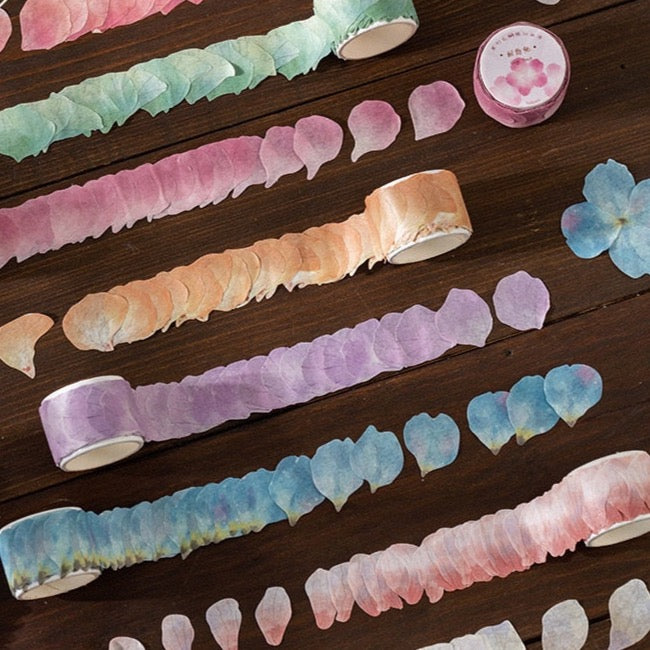 100 Pcs Flower Petals Washi Tape Stickers