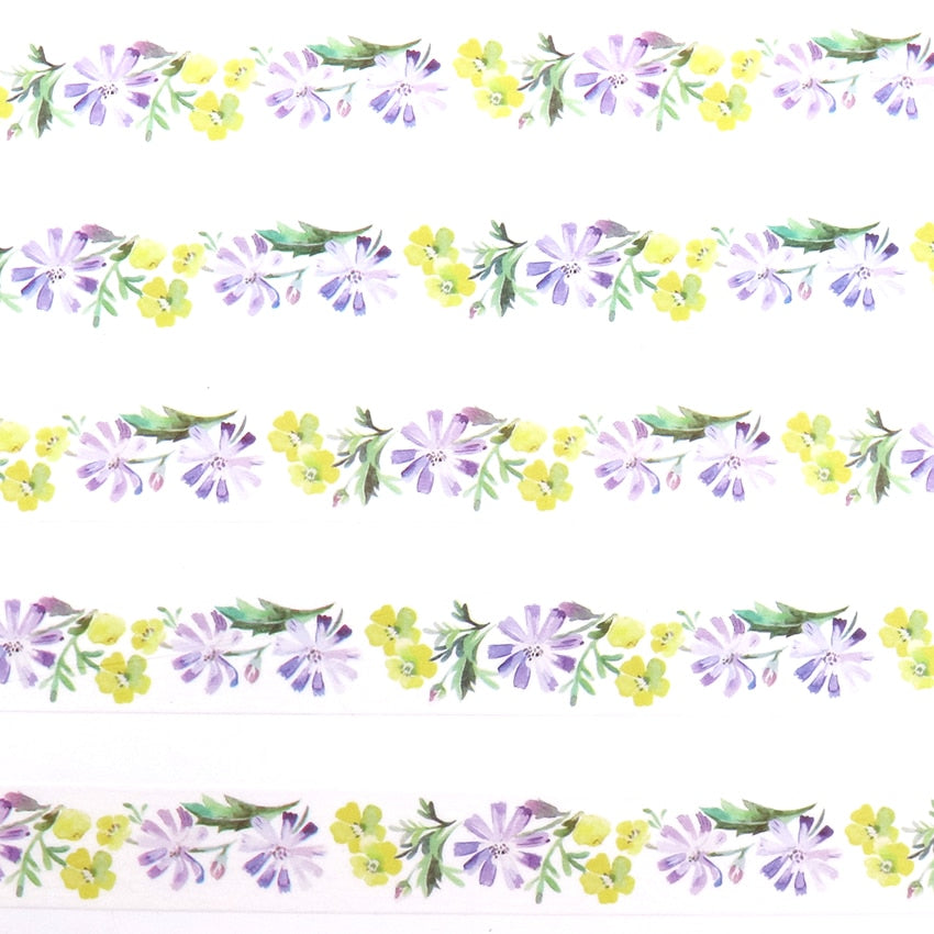 1 Roll Purple Flower Washi Tape