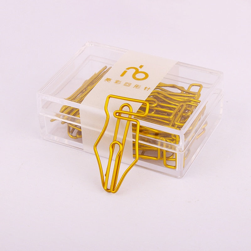 10pcs Gold Fountain Head Clip Bookmark