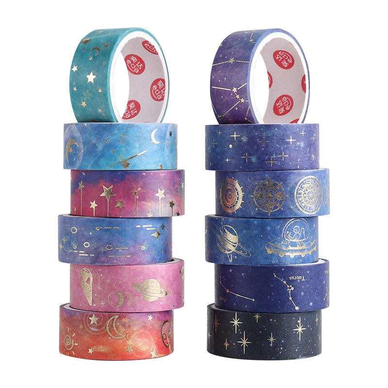 12 Pcs/Set Starry Night Washi Tapes