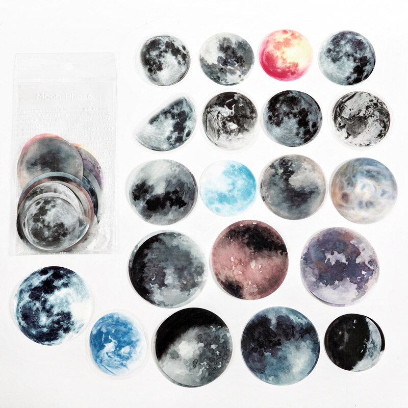 20 Pcs/Pack Big Size Glass Bottles or Planets Decorative Stickers