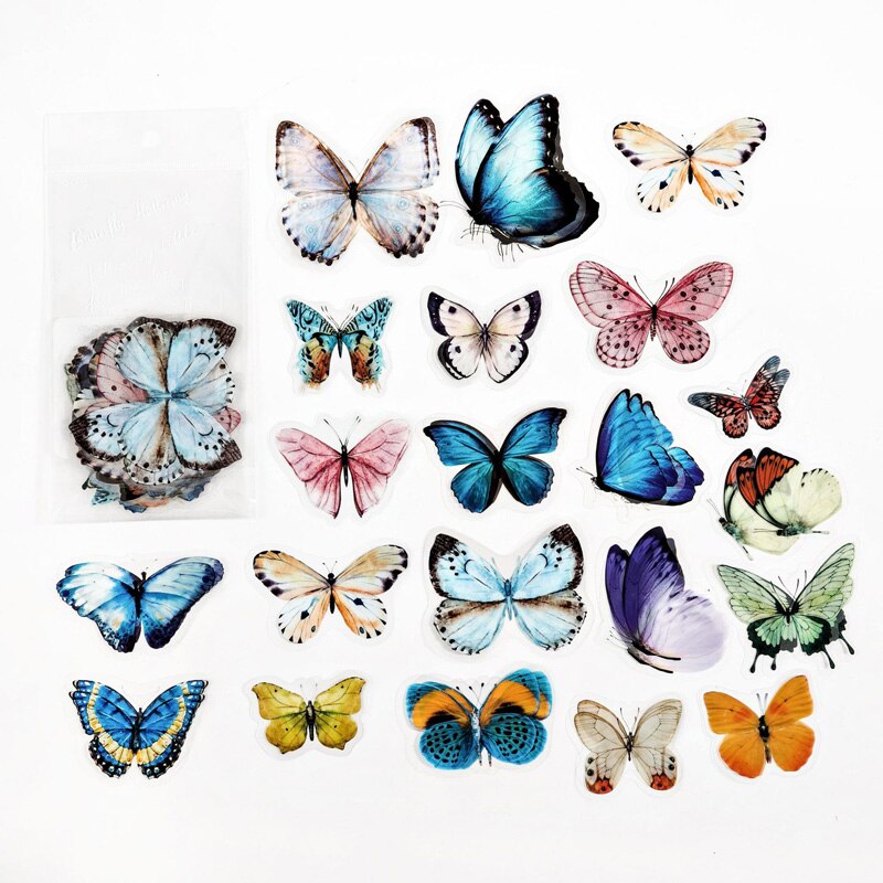20 Pcs PVC Butterfly Stickers