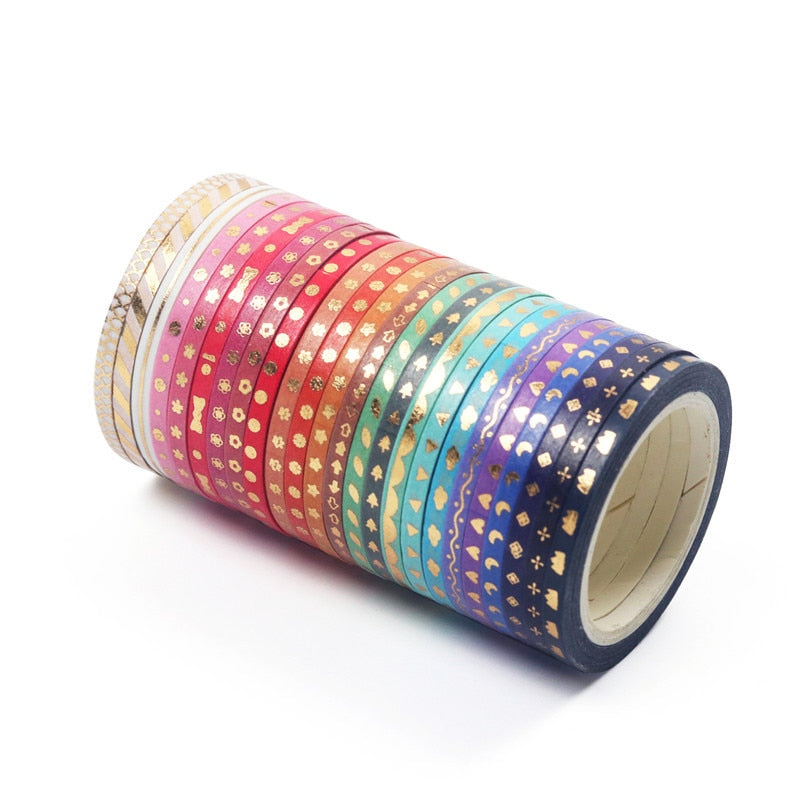 24 Pcs/Set Extra Thin Foiled Washi Tapes