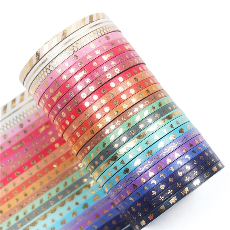 24 Pcs/Set Extra Thin Foiled Washi Tapes