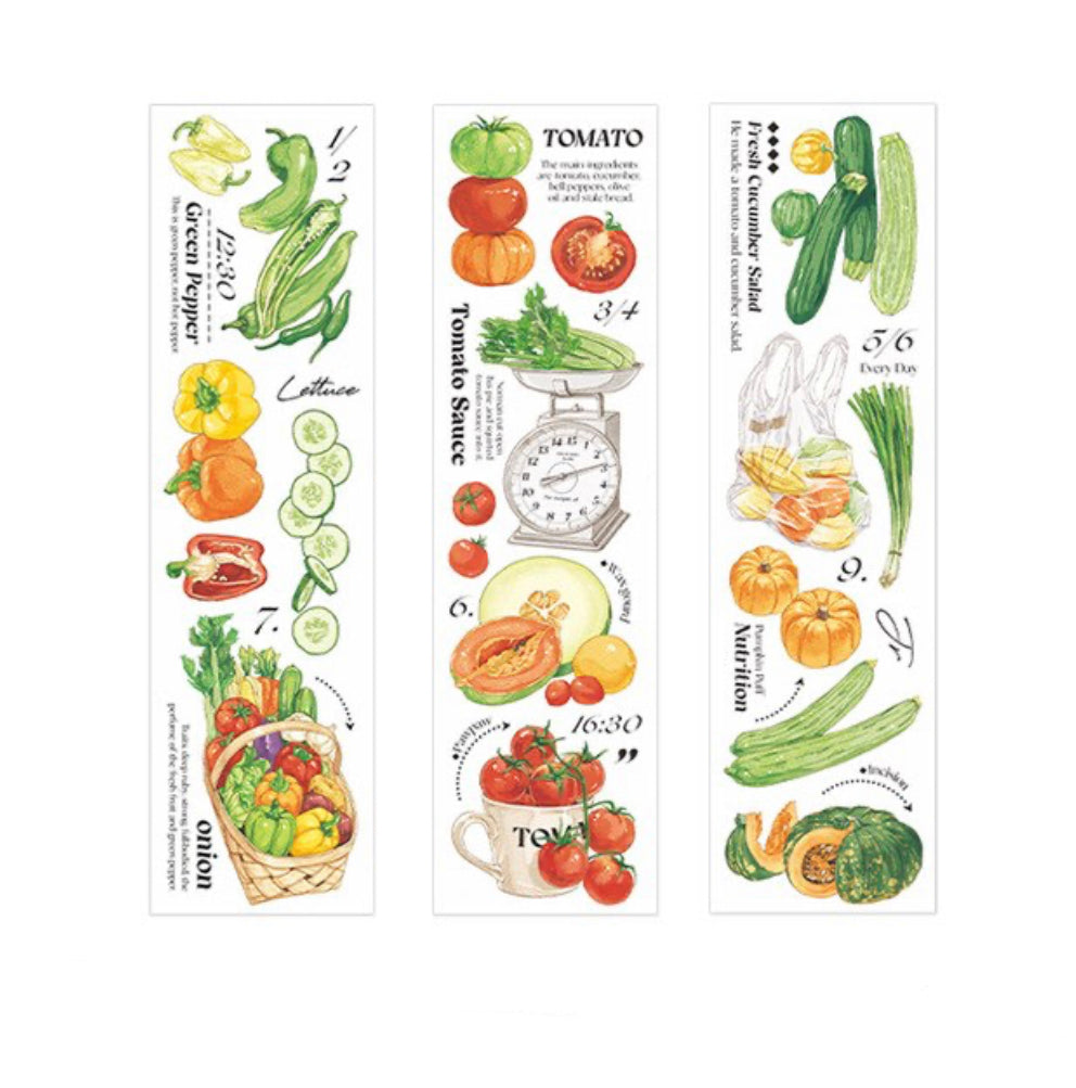 6 Pcs PVC Vegetables Stickers