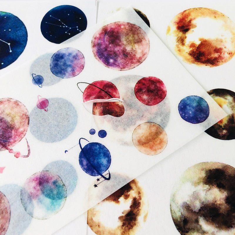 3 Sheets/Pack Starry Planets Zoziac Stickers