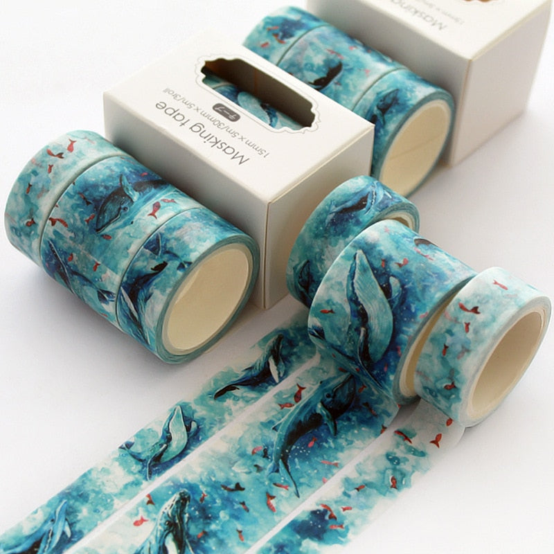 3 Pcs/Pack Whale Washi Tapes