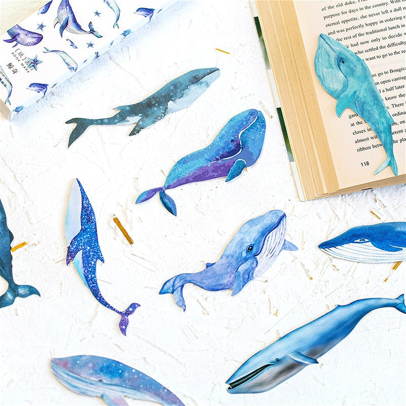 30 Pcs Blue Whale Paper Cards