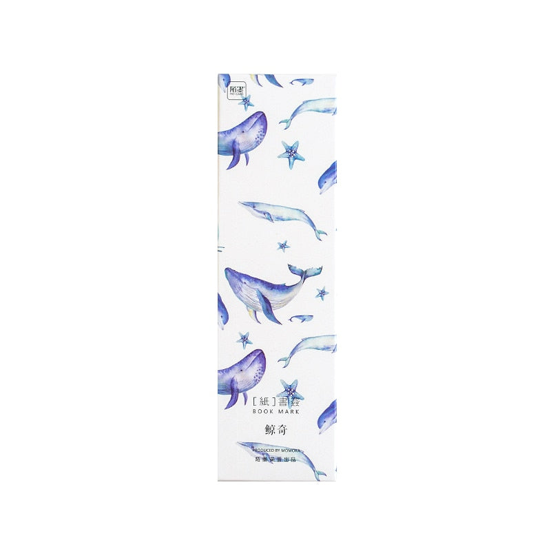 30 Pcs Blue Whale Paper Cards