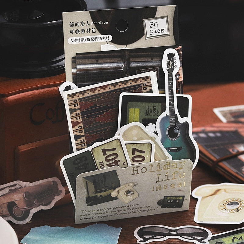 30 Pcs Retro Paper Cutouts