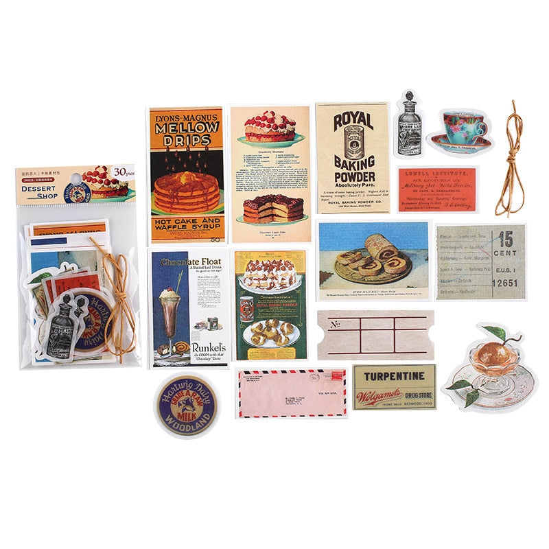 30 Pcs/Lot Retro Scrap Paper