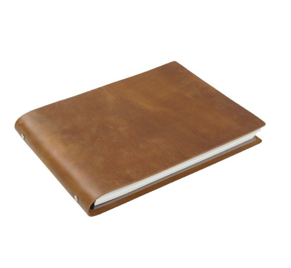 Leather A4 6 Ring Horizontal Sketch Book Journal