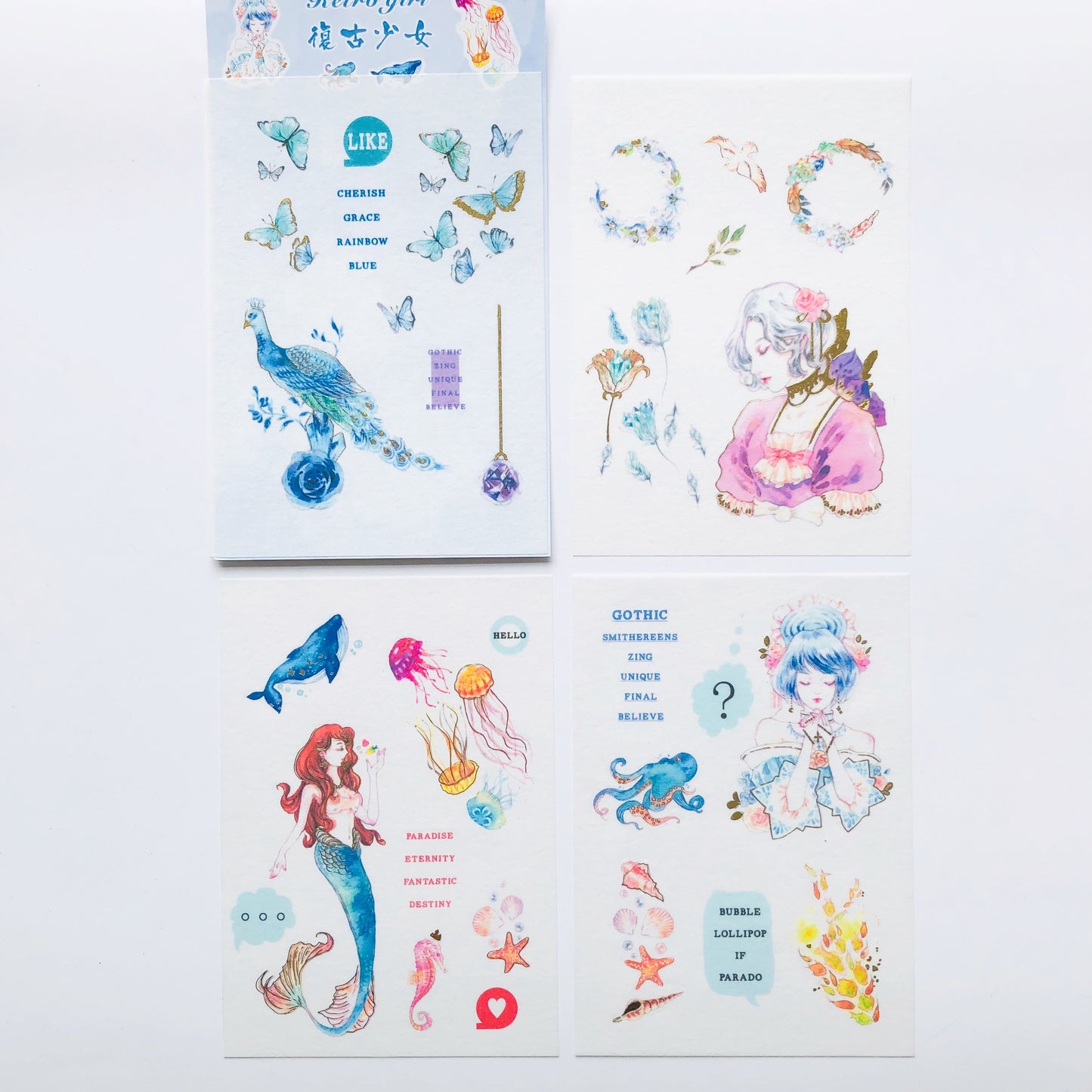 4 Sheets/Pack Mermaids Stickers