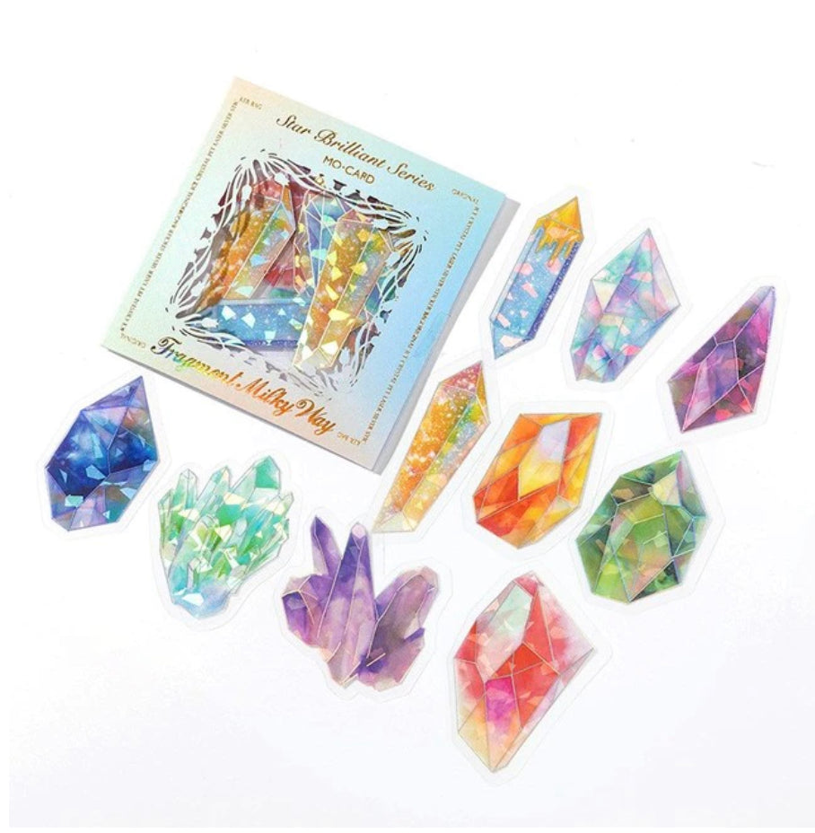 20 Pcs Hologram Sticker Sets Crysals - Butterflies - JellyFish - Flowers - Windows - Feathers