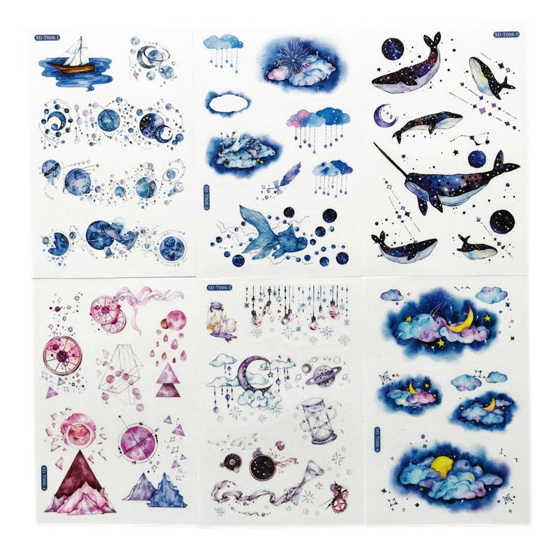 6 Sheets Star Wale Stickers