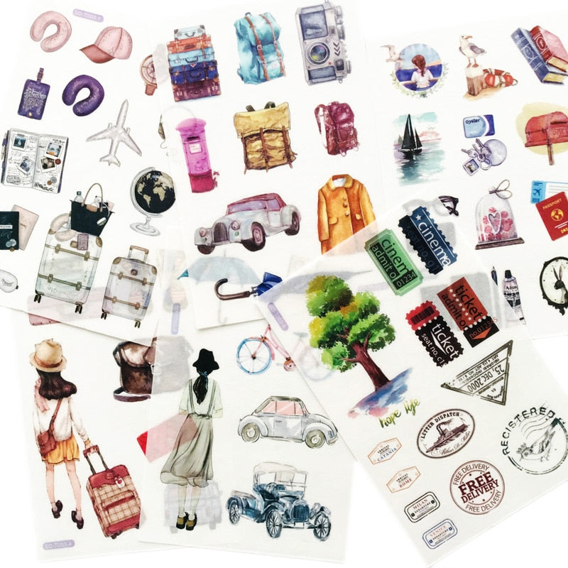 6 Sheets Travel Sticker