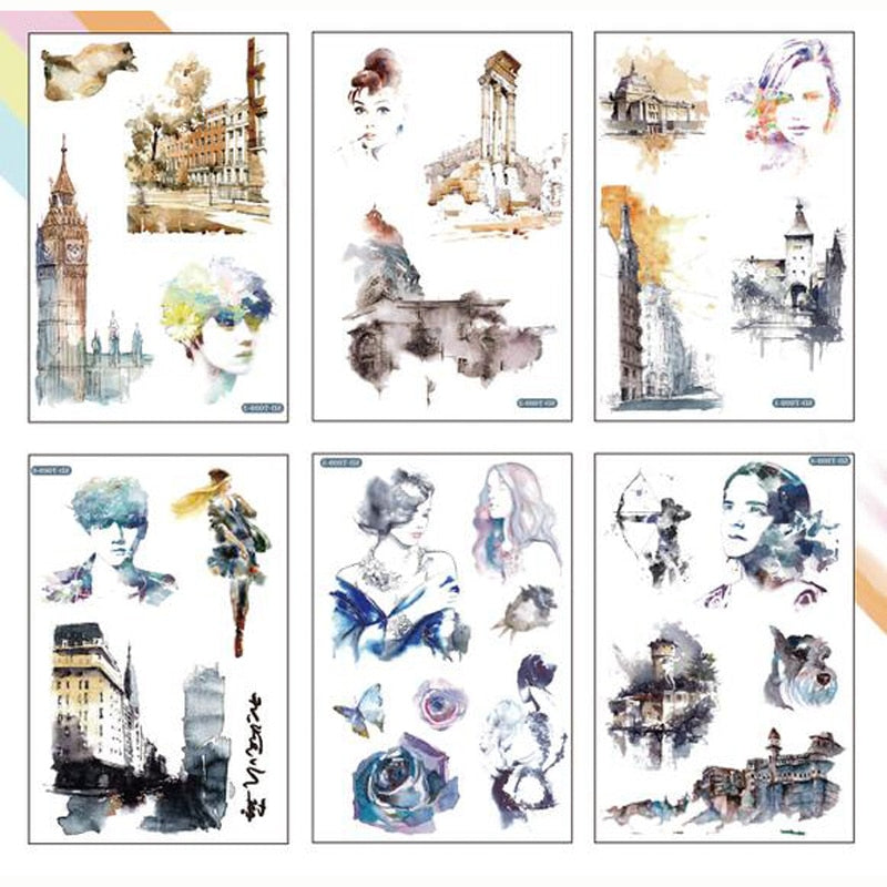 6 Sheets Icons & Landmarks Stickers