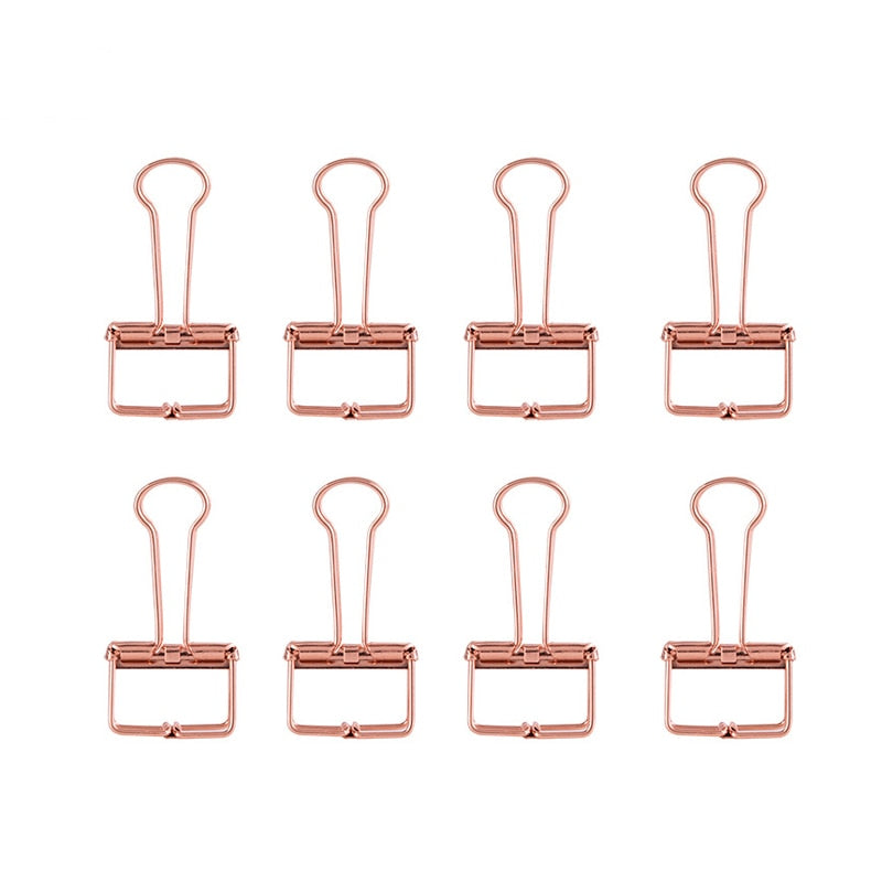 6 pcs/pack Rose Gold Metal Binder Clips