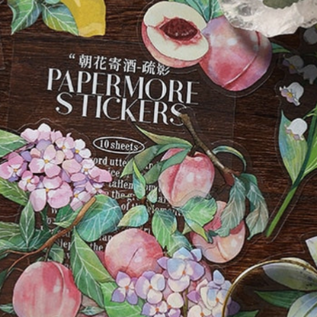 10 Pcs/Pack Strawberry Lemon Peach Apple Sticker Pack