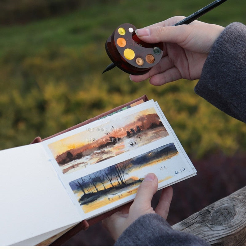 Mini Wood/Acrylic Art Watercolor Paint Clip Palette