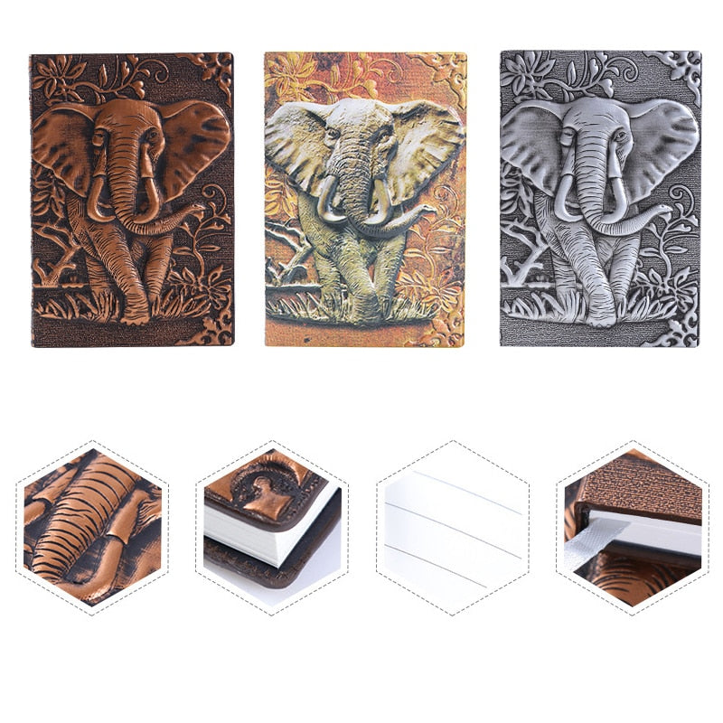 A5 A6 Notebook Elephant Vintage Journal