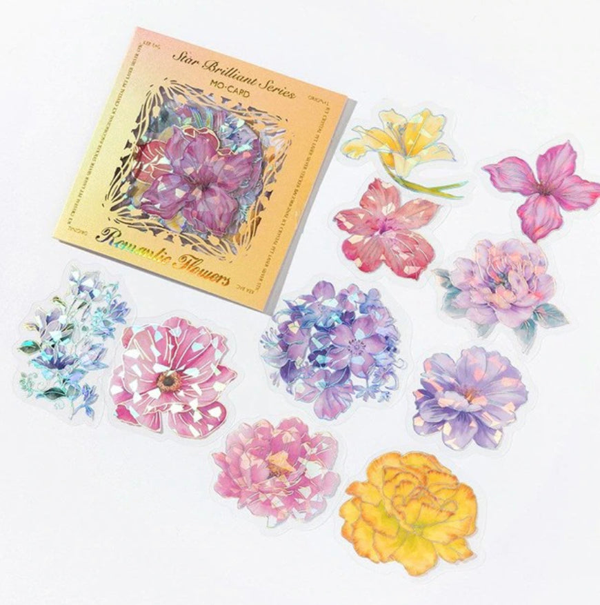 20 Pcs Hologram Sticker Sets Crysals - Butterflies - JellyFish - Flowers - Windows - Feathers
