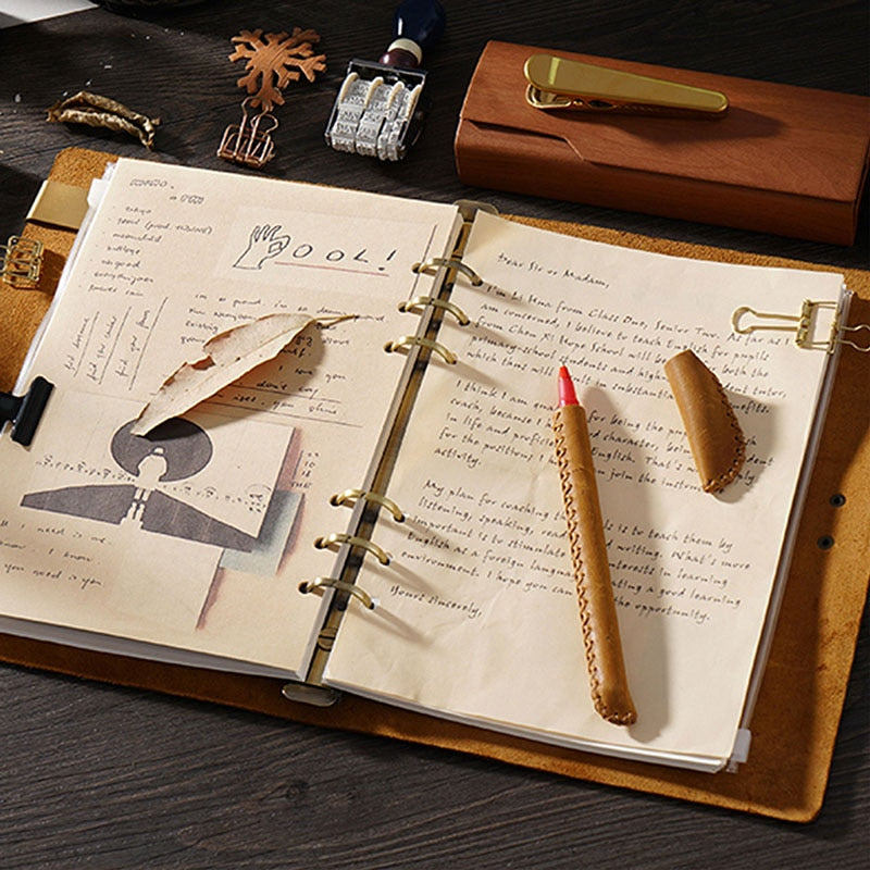 A5 6 Ring Leather Retro Notebook Binder