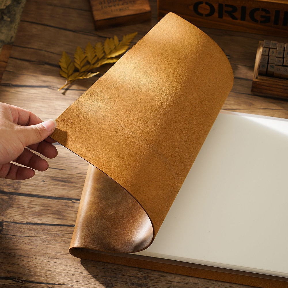 Leather A4 6 Ring Horizontal Sketch Book Journal