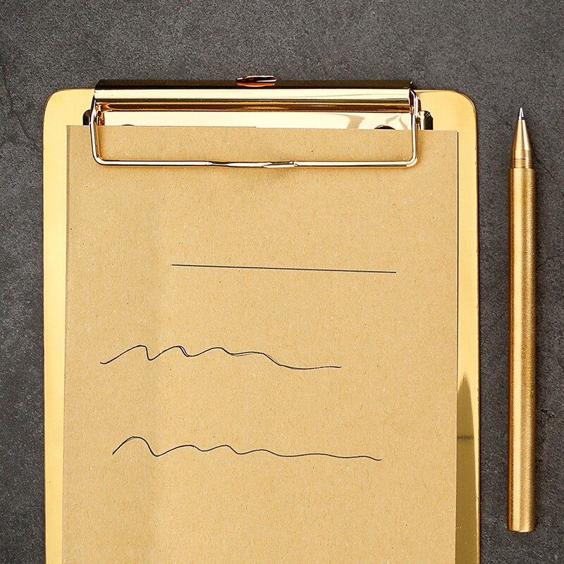 Gold Metal A5 A4 Clipboard