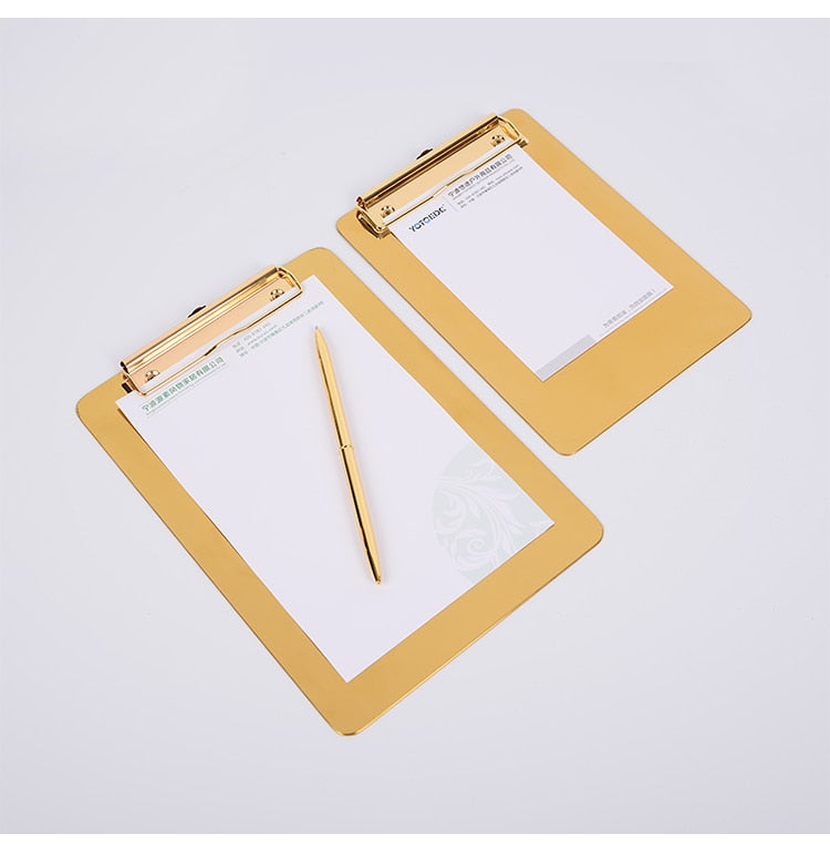 Gold Metal A5 A4 Clipboard