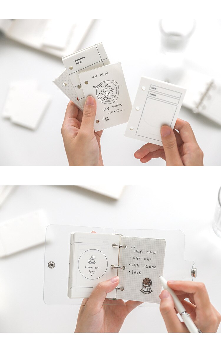 A9 3 Ring Mini Binder Notebook Cover Loose-leaf Refill 45 Sheets