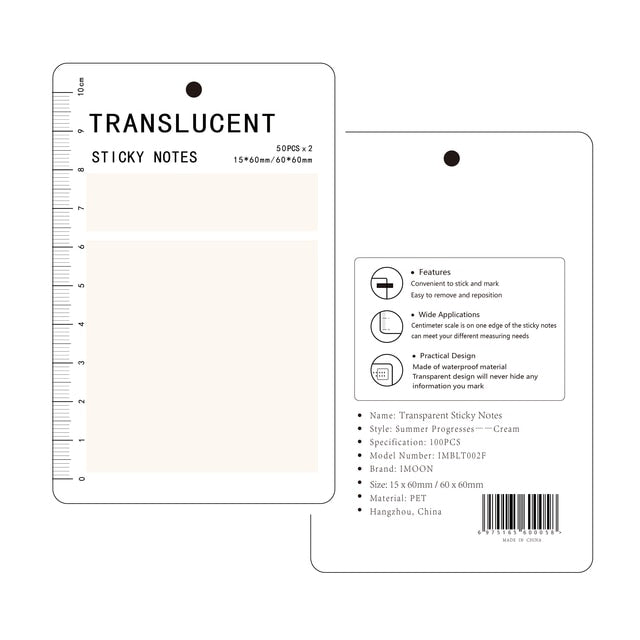 50 Sheets Transparent Paper Posted It Sticky Notepads