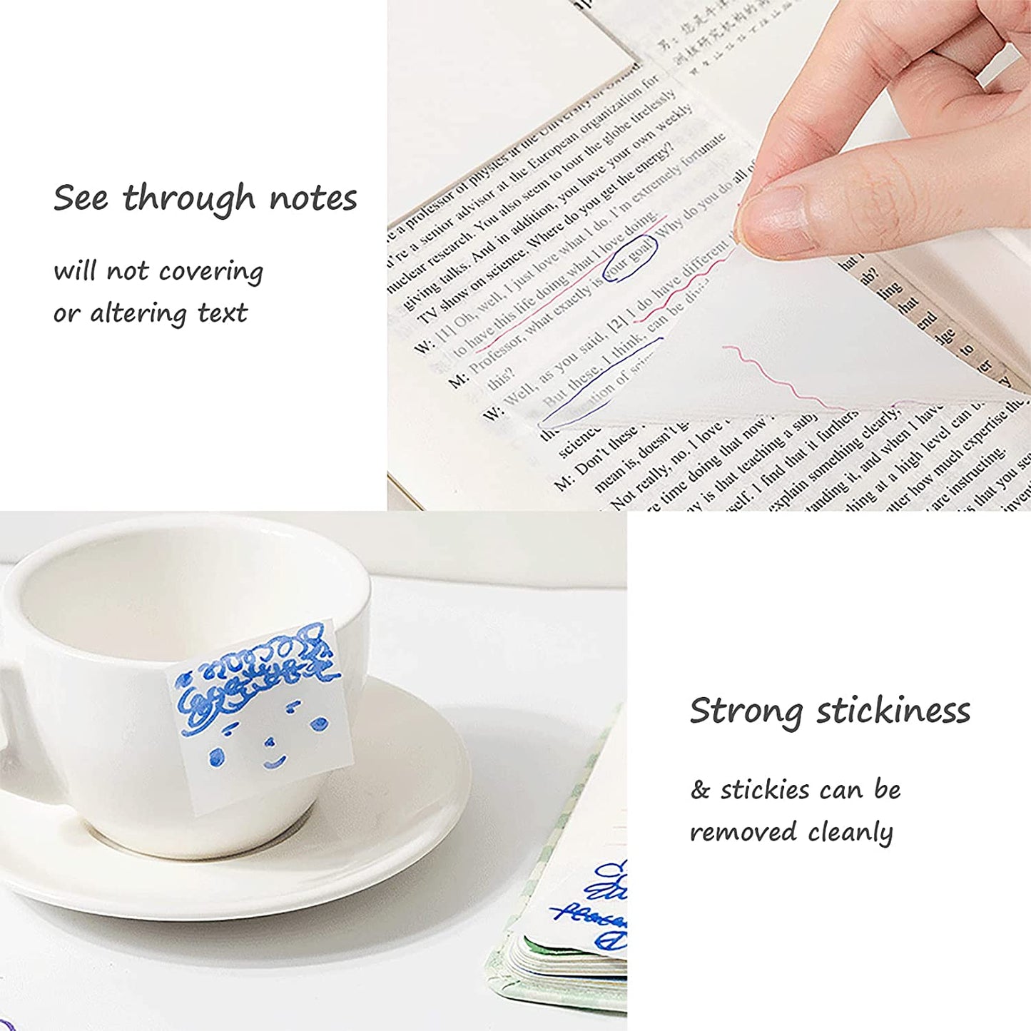 50 Sheets Transparent Paper Posted It Sticky Notepads