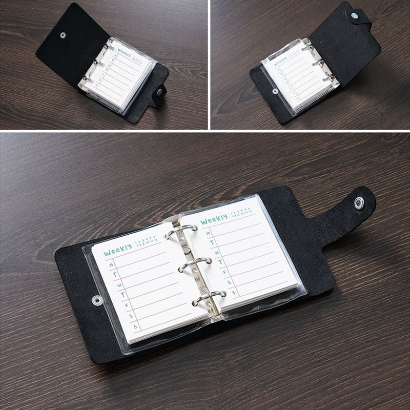 Genuine Leather A9 3 Ring Mini Planner