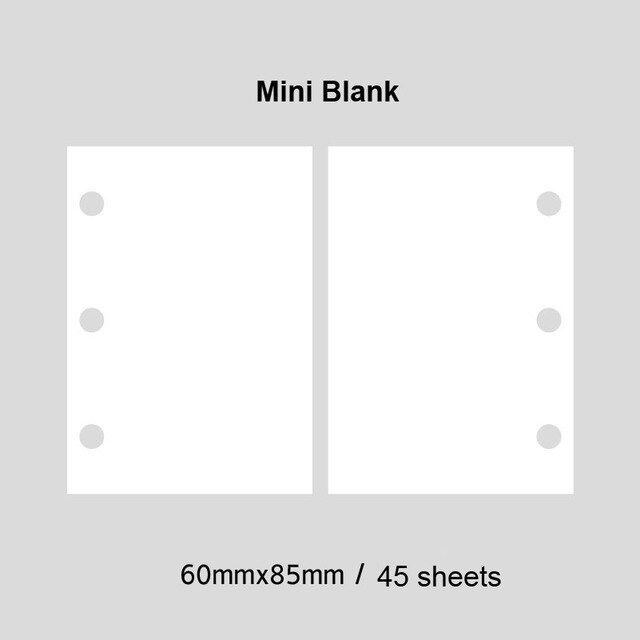 A9 3 Ring Mini Binder Notebook Cover Loose-leaf Refill 45 Sheets