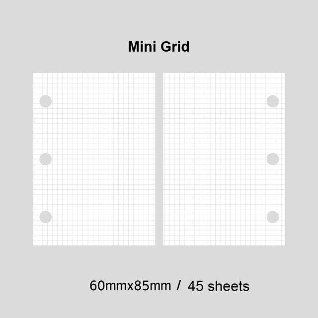 A9 3 Ring Mini Binder Notebook Cover Loose-leaf Refill 45 Sheets
