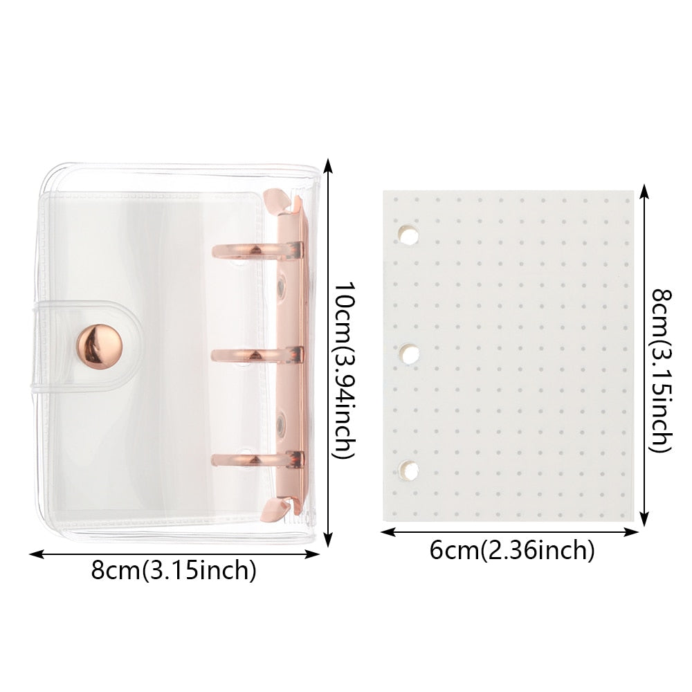 A9 3 Ring Mini Binder Notebook Cover Loose-leaf Refill 45 Sheets