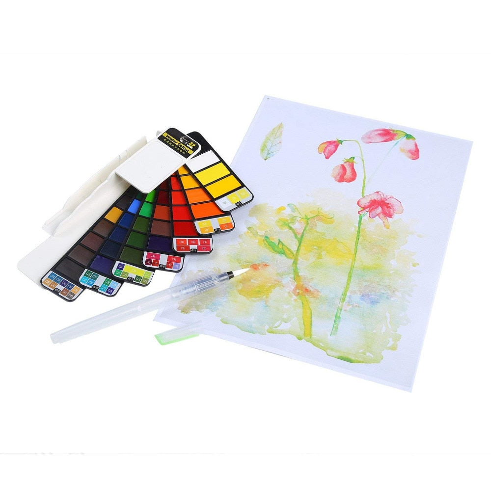 Travel Compact Art Watercolor Paint Set, 18/25/33/42