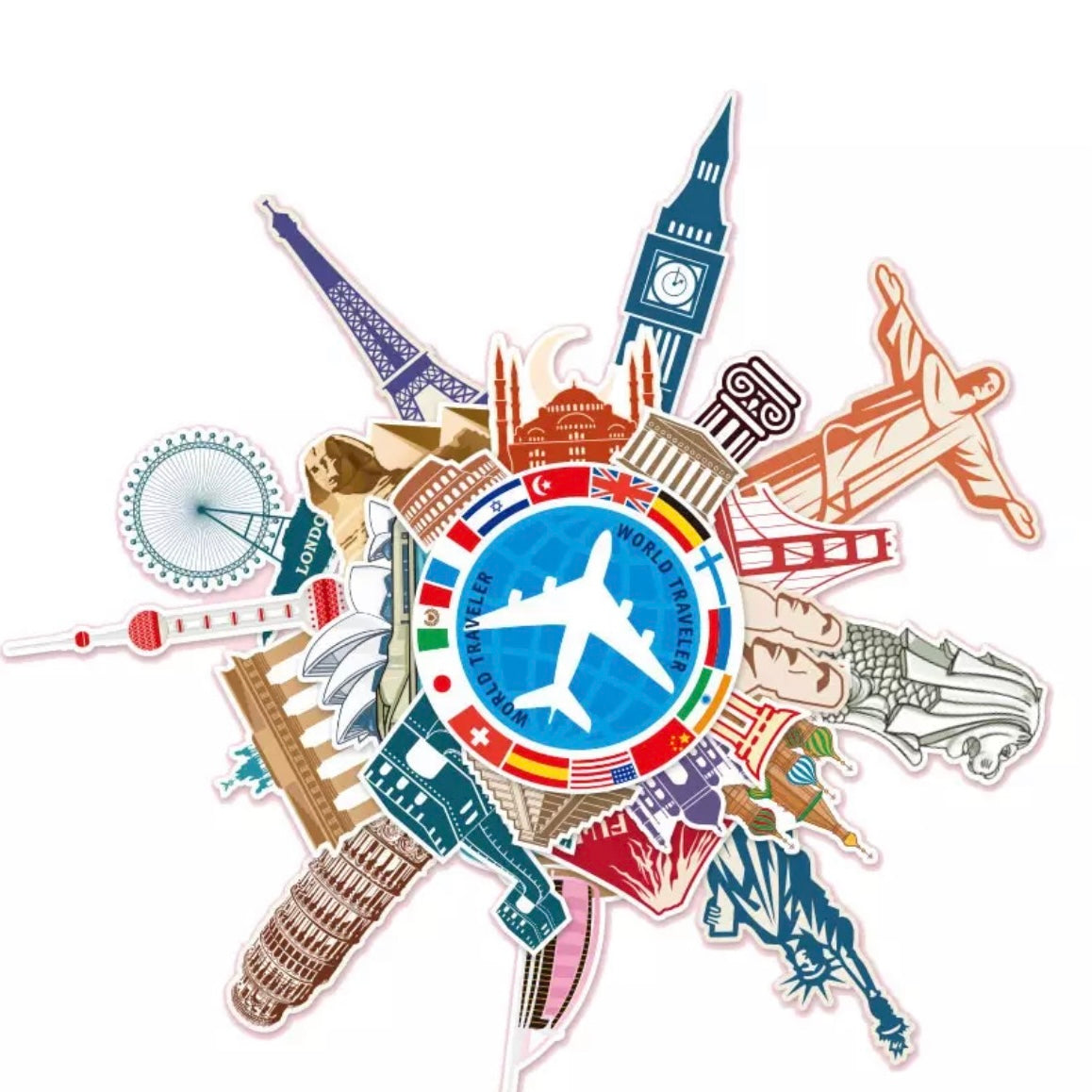 25 Pcs/Set Luggage Travel Stickers