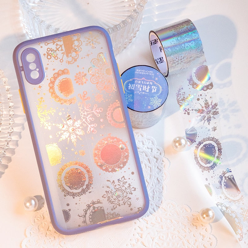 1 Roll Silver Foil Hologram Moon phase Washi Tape