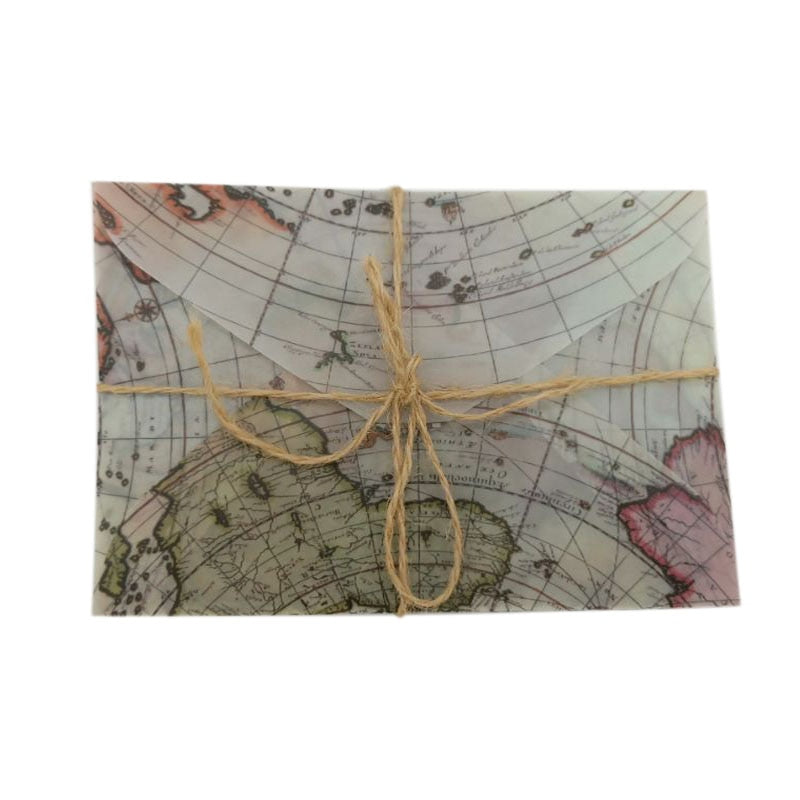 10 Pcs/lot Vintage World Map Acetate Envelope