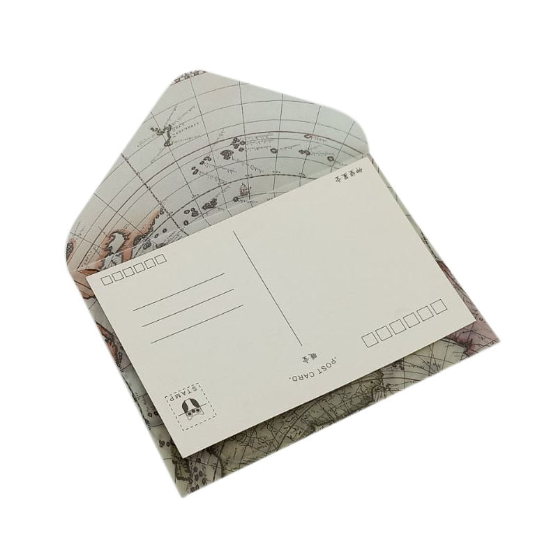 10 Pcs/lot Vintage World Map Acetate Envelope
