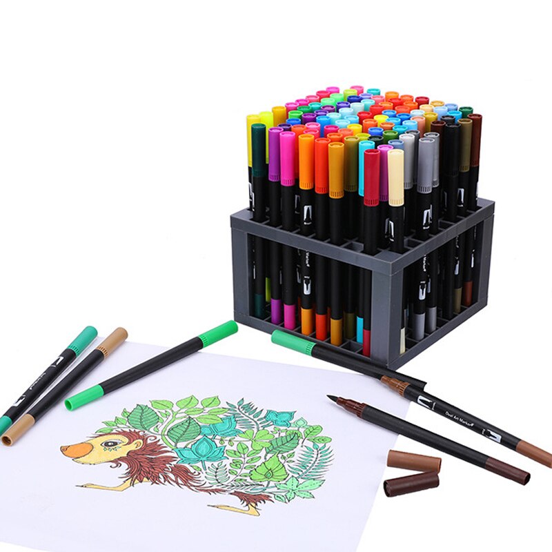100 Colors Dual Brush Markers Calligraphy Lettering