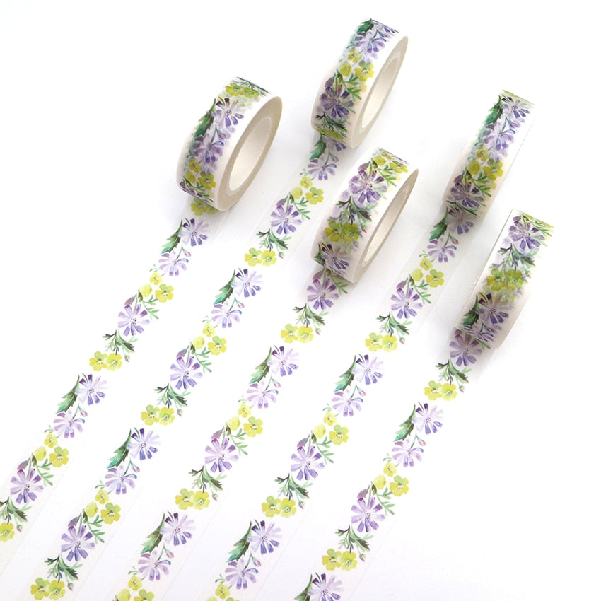 1 Roll Purple Flower Washi Tape