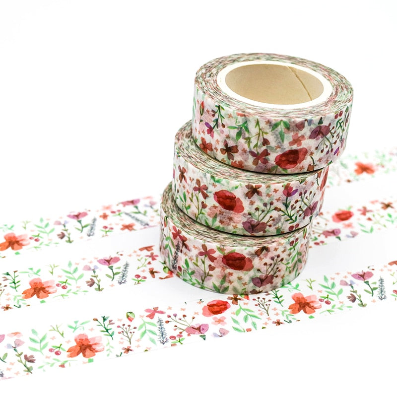 1 Roll Poppy Flowers Washi Tape