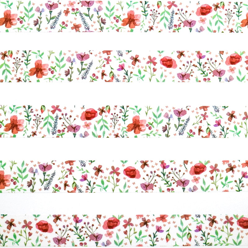 1 Roll Poppy Flowers Washi Tape