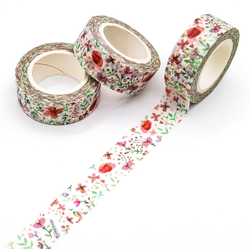 1 Roll Poppy Flowers Washi Tape