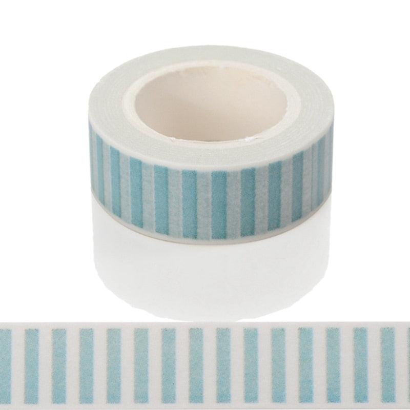 1 Roll  Blue Stripes Washi Tape
