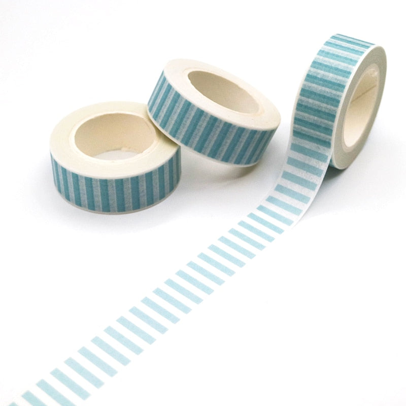 1 Roll  Blue Stripes Washi Tape
